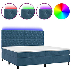 vidaXL Sommier à lattes de lit matelas et LED Bleu foncé 200x200 cm