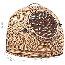 vidaXL Cage de transport pour chats 50x42x40 cm Saule naturel pas cher