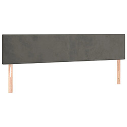 Maison Chic Lot de 2 Têtes de lit design pour chambre - Décoration de lit Gris foncé 100x5x78/88 cm Velours -MN44789