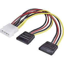 Adaptateur Y renkforce courant [1x alim IDE mâle 4 pôles - 2x SATA femelle 15 pôles] 0.16 m