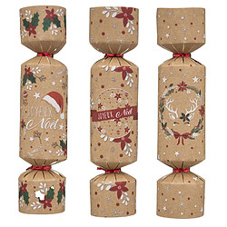 Atmosphera, Createur D'Interieur Lot de 6 crackers imprimés de Noël