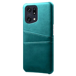 Coque en TPU + PU antichoc, anti-rayures avec porte-cartes, vert pour votre Oppo Find X5 Pro