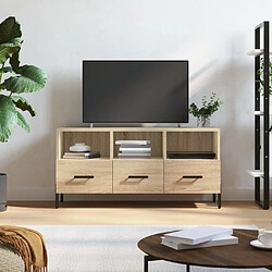 Maison Chic Meuble TV scandinave - Banc TV pour salon chêne sonoma 102x36x50 cm bois d'ingénierie -MN18566