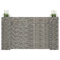 vidaXL Jardinière à gabion en H Fil d'acier 260x40x150 cm