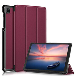 Etui en PU avec support tri-pliure rouge vin pour votre Samsung Galaxy Tab A7 Lite T220/T225 8.7 pouces