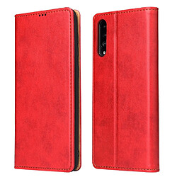 Wewoo Housse Coque Etui en cuir à rabat horizontal PU + TPU avec support pour cartes et fentes et portefeuille Galaxy A50 rouge