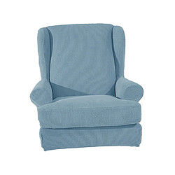 Acheter Aile Dos Bras Chaise Couverture 2 Pièces Wingback Canapé Housse Bleu Clair