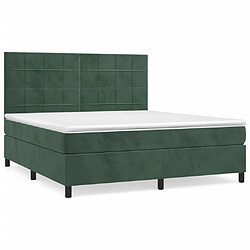 vidaXL Sommier à lattes de lit et matelas Vert foncé 160x200cm Velours