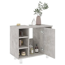 Acheter Maison Chic Armoire de salle de bain,Meuble de rangement,Meuble haut Gris béton 60x32x53,5 cm Aggloméré -GKD410882