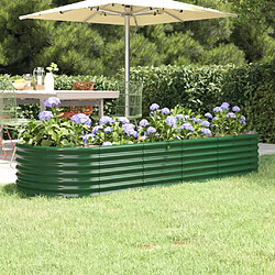 vidaXL Lit surélevé de jardin Acier enduit de poudre 224x80x36 cm Vert