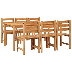 Avis Salle à dîner de jardin 7 pcs,Table et chaise à manger Bois de teck solide -MN79058