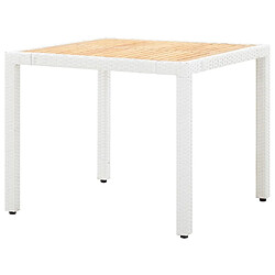 Maison Chic Salon de jardin 5 pcs - Table et chaises d'extérieur - Mobilier/Meubles de jardin Moderne résine tressée blanc -MN14810 pas cher