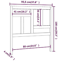 Acheter vidaXL Tête de lit Blanc 95,5x4x100 cm Bois massif de pin