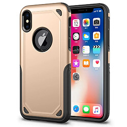 Wewoo Coque renforcée or pour iPhone X Étui de protection résistant aux chocs antichoc