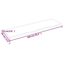 vidaXL Étagère murale marron clair 100x30x2cm bois chêne massif traité pas cher