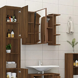 Avis Maison Chic Armoire à miroir de salle de bain,Meuble de rangement,Meuble bas de bain Chêne brun 80x20,5x64 cm Bois -GKD980528