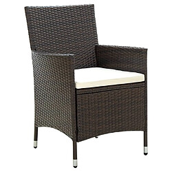 Maison Chic Lot de 4 Chaises de jardin,Fauteuil d'extérieur avec coussins Résine tressée Marron -MN63857