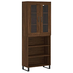 vidaXL Buffet haut Chêne marron 69,5x34x180 cm Bois d'ingénierie