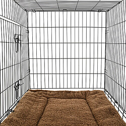 Pawhut Cage caisse de transport pliante pour chien poignée, plateau amovible, coussin fourni 91 x 61 x 67 cm noir pas cher