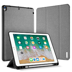 Etui en PU tissu tri-pli intelligent gris pour votre Apple iPad Pro 10.5-inch (2017)