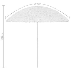 vidaXL Parasol de plage Hawaii blanc 300 cm pas cher