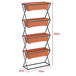 Avis Jardinière verticale Veenendaal à 4 niveaux 51 x 21 x 125 cm noir et marron [en.casa]