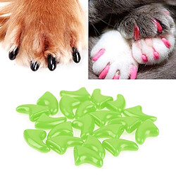 Wewoo 20 PCS Silicone Soft Cat Nail Caps / Griffe de patte de chat / Protecteur d'ongles pour animaux de compagnie / Cache-ongles de chatTaille S Vert