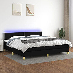 Sommier à lattes,Cadre à lattes de lit et matelas et LED pour Adulte Noir 200x200 cm Tissu -MN49738