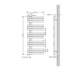 Acheter LuxeBath Radiateur de salle de bain sèche-serviette chrome raccordement au mur 50x120 cm