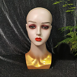 Acheter Tête De Mannequin Visage Féminin Support Chauve Pour Le Style De Perruques Ou Le Chapeau D'affichage Or