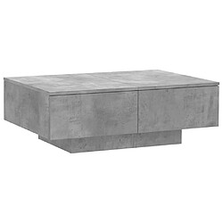 vidaXL Table basse Gris béton 90x60x31 cm Aggloméré