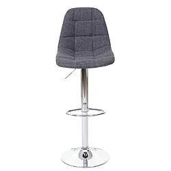 Decoshop26 Tabouret de bar chaise de comptoir en tissu gris pieds acier chromé 04_0005240