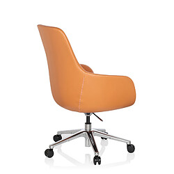 Chaise de bureau / fauteuil de direction BARENO cuir orange hjh OFFICE pas cher