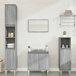 Maison Chic Ensemble de 3 meubles de salle de bain Sonoma gris -MN96802