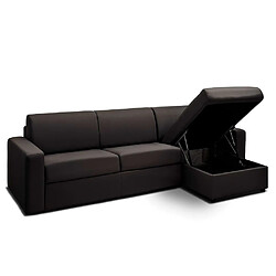 Inside 75 Canapé d'angle convertible express MIDNIGHT velours gris ardoise couchage 140 cm