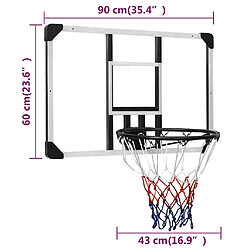 vidaXL Panneau de basket-ball Transparent 90x60x2,5 cm Polycarbonate pas cher