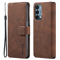 Etui en PU DG.MING anti-chocs avec support, café pour votre OnePlus Nord N200 5G