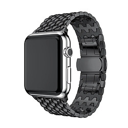 Wewoo Bracelet montre en acier inoxydable massif Dragon Grain pour Apple Watch séries 3 et 2 et 1 42 mm noir