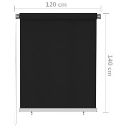 vidaXL Store roulant d'extérieur 120x140 cm Noir pas cher