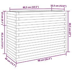 vidaXL Jardinière blanc 90x40x68,5 cm bois de pin massif pas cher