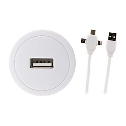 Adaptateur USB 2,1A avec cordon USB universel 1m - Zenitech