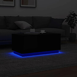 Maison Chic Table basse pour salon | Table à café avec lumières LED noir 90x50x40 cm -GKD55781 pas cher