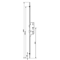 Crémone à larder Ferco Europa 5070 2 galets carré 7 181800 mm 6331660501