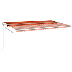 Acheter vidaXL Auvent manuel rétractable avec LED 6x3 m Orange et marron