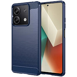 Htdmobiles Coque pour Xiaomi Redmi Note 13 5G - housse etui silicone gel carbone + film ecran - BLEU FONCE