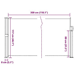 vidaXL Auvent latéral rétractable anthracite 117x300 cm pas cher