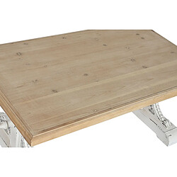 Avis Pegane Table basse, table de salon en bois de sapin coloris blanc, naturel - longueur 110 x profondeur 65 x Hauteur 46 cm