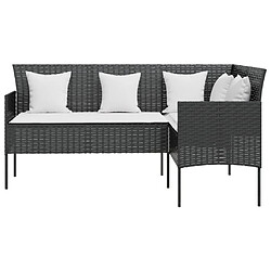 Acheter Maison Chic Ensemble de canapés en L 5pcs, Canapé droit pour salon, Sofa Relax avec coussins Résine tressée Noir -GKD635581