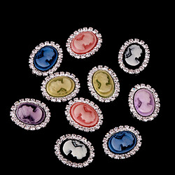 10 Pcs Mulicoloré Bouton Cabochon Dame Embellishment Charm Pendentif Loisir Créatif Femme DIY Accessoire