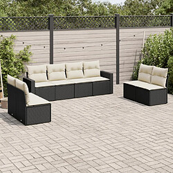 Maison Chic Salon de jardin 8 pcs avec coussins | Ensemble de Table et chaises | Mobilier d'Extérieur noir résine tressée -GKD91791